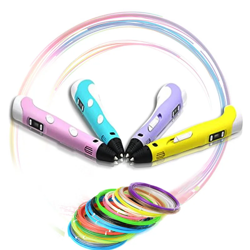 Hot 3d printer Pen with Screen 3D Drawing for Painting Birthday and Christmas Gift pen RP-100B PLA Filament | Компьютеры и офис