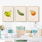 Современные скандинавские постеры с изображением фруктов, овощей, моркови, перца, на холсте