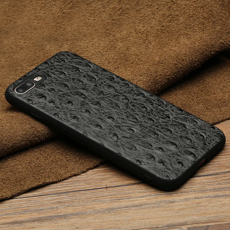 Wangcangli из натуральной кожи чехол для телефона iPhone 7 P страуса текстуры задняя