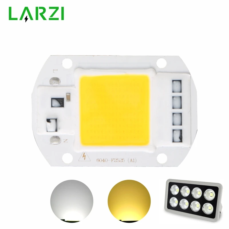 Светодиодный чип LARZI COB 50 Вт 40 30 20 10 110 В 220 умный вход IC высокой мощности для DIY