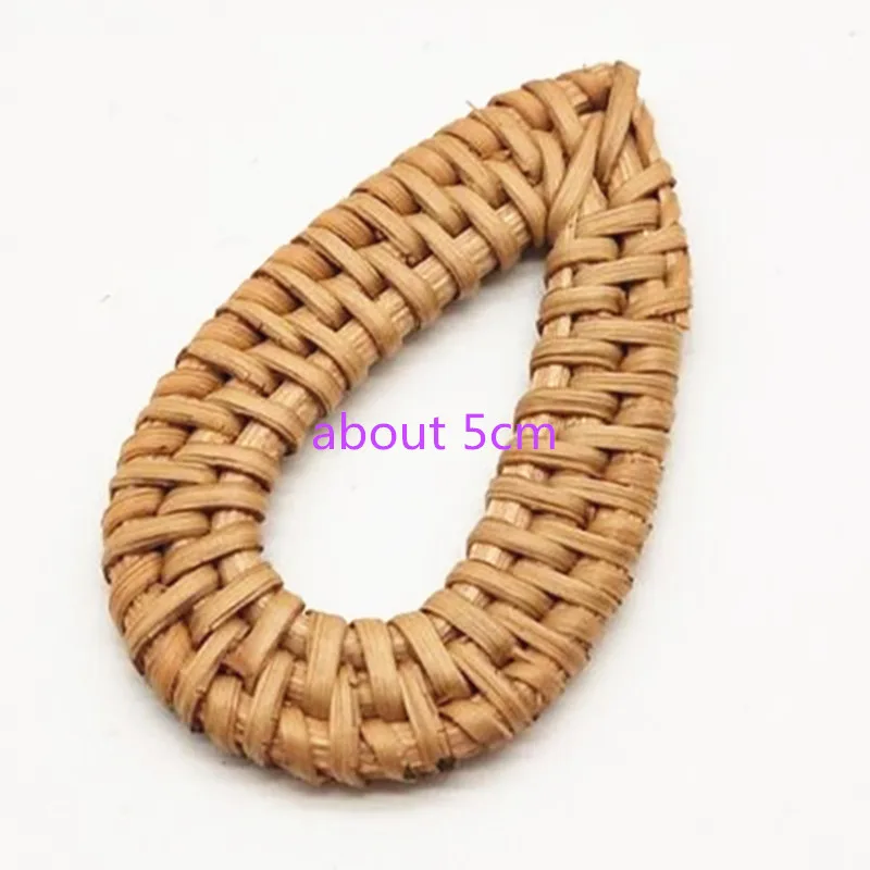 

DIY Handmade Wooden Straw Weave Rattan Water Drop Wood Beads Vine Braid Jewelry Accessories Fit For Earrings 10pieces y12270