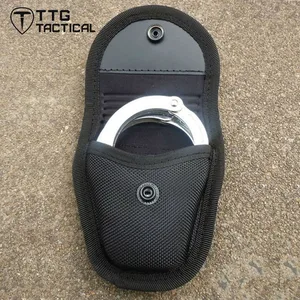 TTGTACTICAL усиленный литой одиночный наручный чехол, роскошный черный нейлоновый полицейский чехол для безопасности, нейлоновый мешочек с наручниками Чехол черный