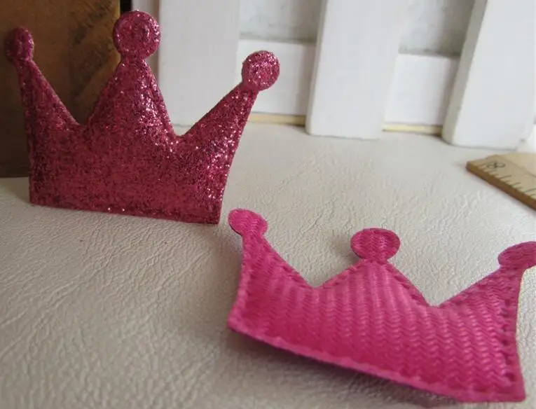 4 5x3 см 40 шт. Kawaii мягкий блеск Корона патчи аппликациями для одежды Швейные