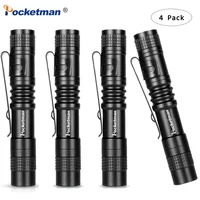 pocketman 4 x mini led flashlight set handhold pen light small portable linterna 2000 lm lamp pocket torch for camping fishing