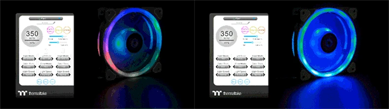 Tt(Thermaltake) Riing Trio 12 светодиодный RGB вентилятор шасси(16,8 миллионов цветов/цифровой блок управления/Голосовое управление/синхронизация цвета