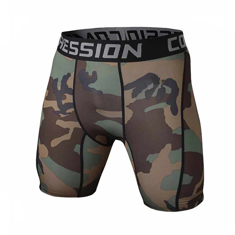 army camo Для мужчин s узкие эластичные Компрессионные шорты брендовая одежда влагу Бермуды мужские шорты для бодибилдинга - Цвет: army camo