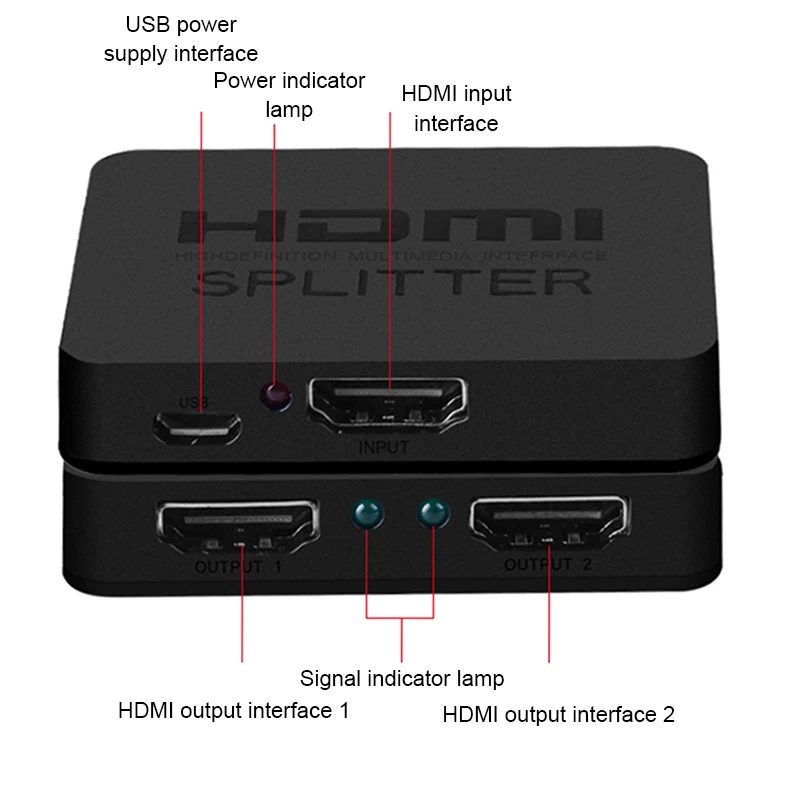 Full HD 1080p видео HDMI переключатель HDCP 4K сплиттер 1X2 сплит 1 в 2 выхода усилитель
