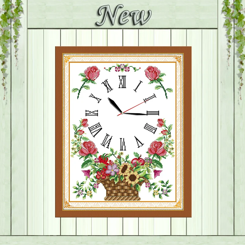 Подсолнухи Роза часы Декор Картина считает Печать на холсте DMC 14CT 11CT Китайская