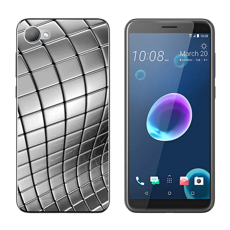 TPU for HTC Desire 12 Fitted Case 5.5 inch Soft Ultra Thin Silicone Cell Phone Cover Triangle Printing |