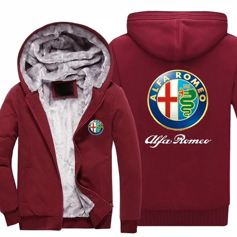 Модная кожаная куртка унисекс Alpha alfa romeo с капюшоном на молнии Повседневная