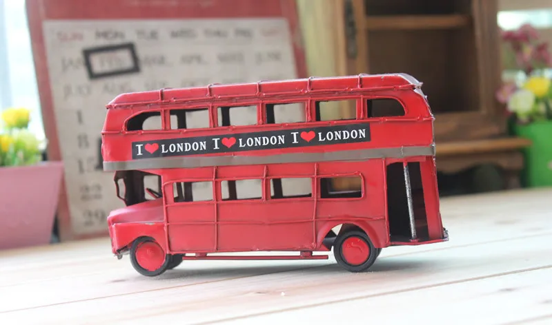 Винтажный автобус Ретро Лондонский фигурка двухслойный красный ручной работы