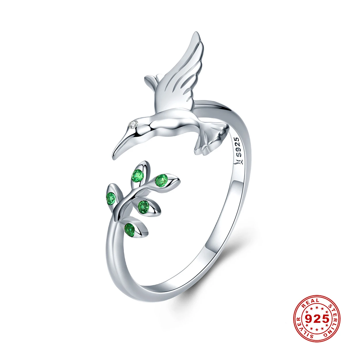 Bird ring DALARAN, 925 пробы, серебряные кольца, регулируемая буква, свободный размер, Шарм для женщин, для свадьбы, помолвки, модное кольцо, ювелирное изделие, подарок - Цвет основного камня: Bird ring