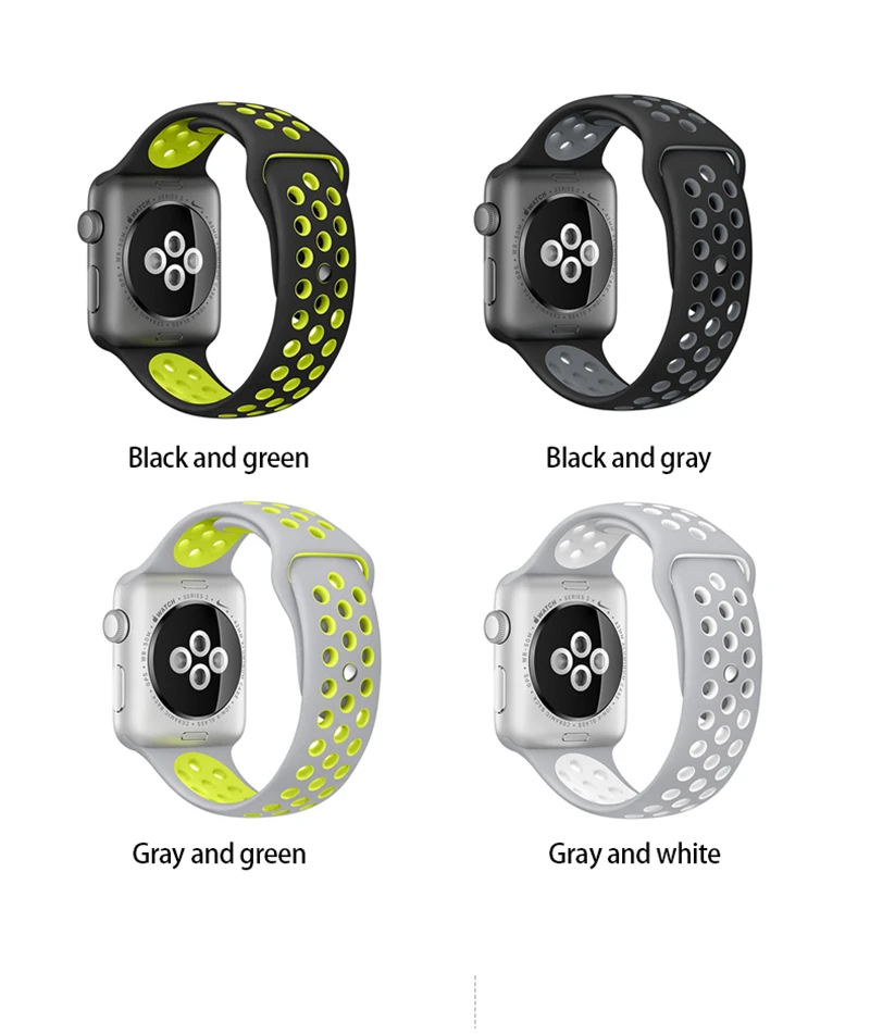 Мягкий силиконовый спортивный ремешок сменный Браслет для Apple Watch 42 мм 38 Смарт