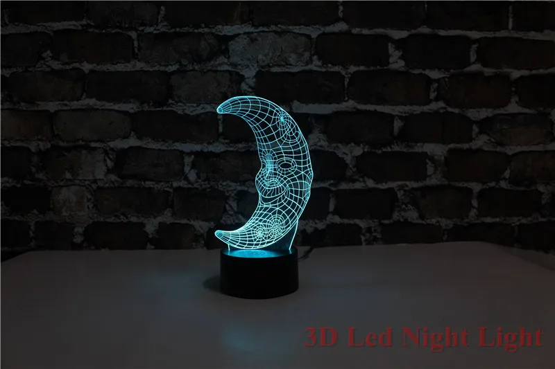 3D пятничный ночник новый подарок на день рождения луна 7 цветов сменный