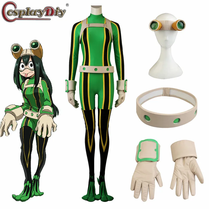 

Cosplaydiy Anime My Hero Academia cosplay Boku no Hero Akademia Tsuyu Asui Costumes Hero Frog Suit costume Halloween Custom Made