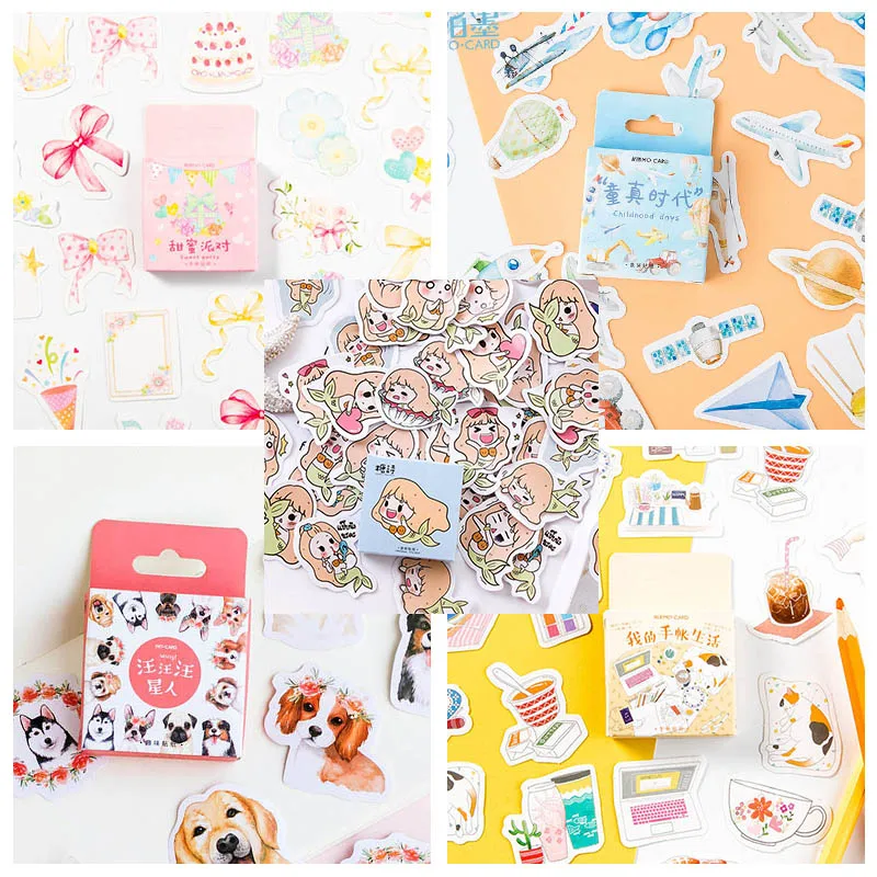 Милые бумажные наклейки с рисунком Русалочки этикетки для скрапбукинга офиса