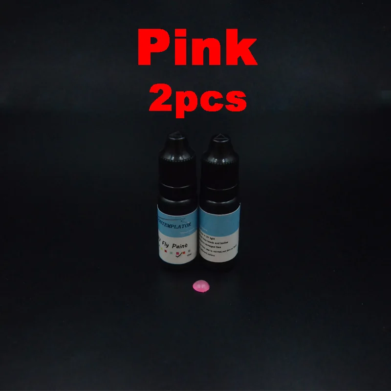 Pink 2 бутылки УФ муха краски 2 цвета комбо муха Связывание смолы для рыбалки лечит за секунды средний толстый прозрачный Красочный УФ полимерный клей - Цвет: Pink