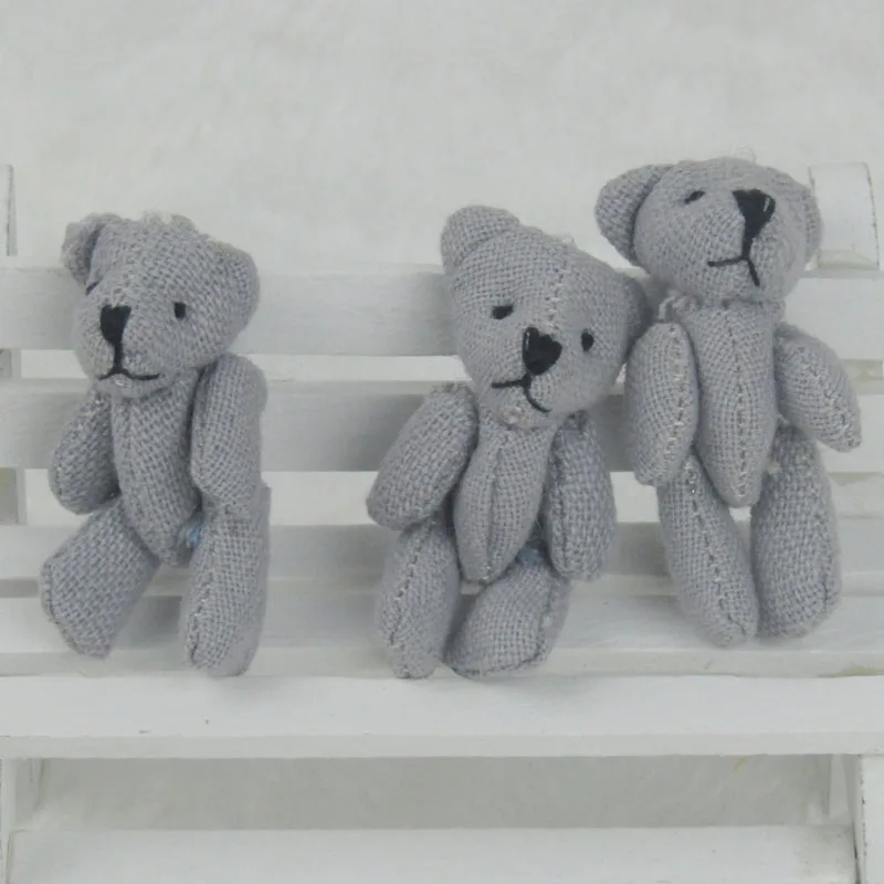 100 шт./лот плюшевые игрушки Ted Bear набивные животные серые куклы мишки тедди 4 5 см