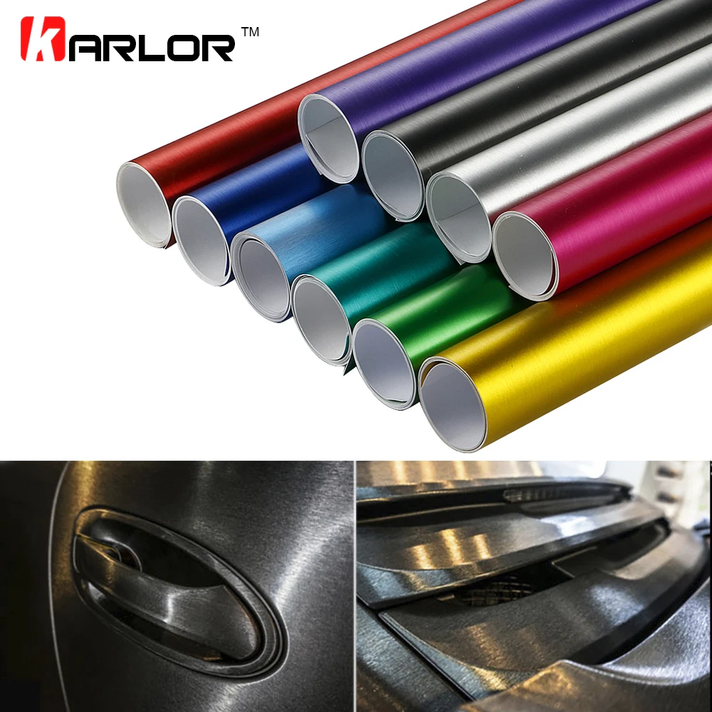 

10x100cm PVC Vinyl Wrap Wire Drawing Brushed Ice Film Plating Chrome Waterproof Motocycle Automobiles Stickers Decal Car Styling