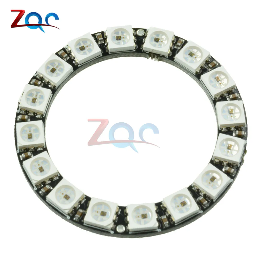 

WS2812 16 бит 5050 RGB светодиодный полноцветный встроенный Дальний свет круглая макетная плата встроенные драйверы для Arduino