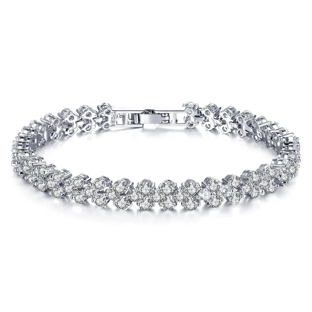 RACHEL VICHY CZ Crystal Tennis Bracelet Zircon Bangle Chains Gold Strand Bracelets For Women Female Jewelry B01 | Украшения и