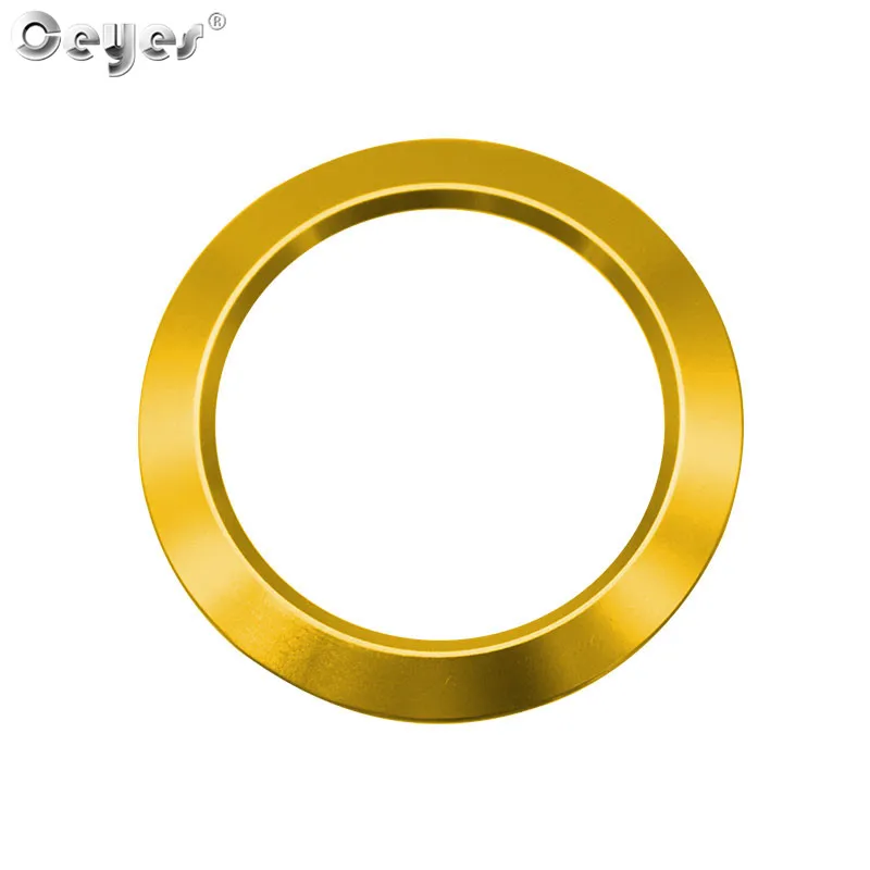 Gold Start Ring Ceyes, наклейки для стайлинга автомобилей, кнопка запуска двигателя, крышки, кольца зажигания, аксессуары, чехол для Ford Explorer Edge Mustang Fusion - Название цвета: Gold Start Ring