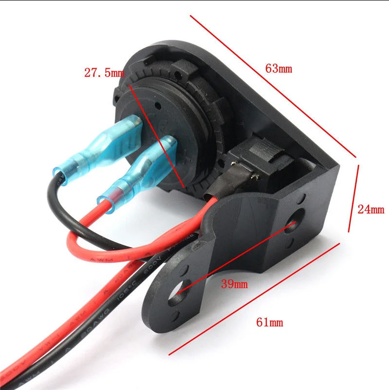 Universal DC 12-24V Multi Color LED Digital Display Car Motorcycle Voltmeter Waterproof With Switch