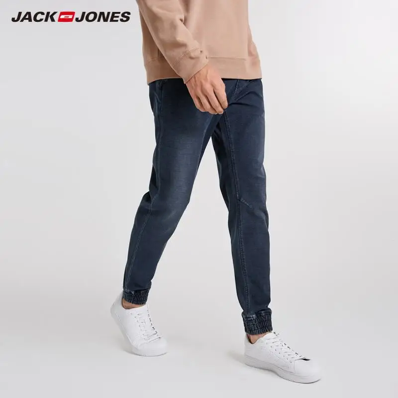 Мужские классические джинсы JackJones Стрейчевые хлопковые повседневные с завязками