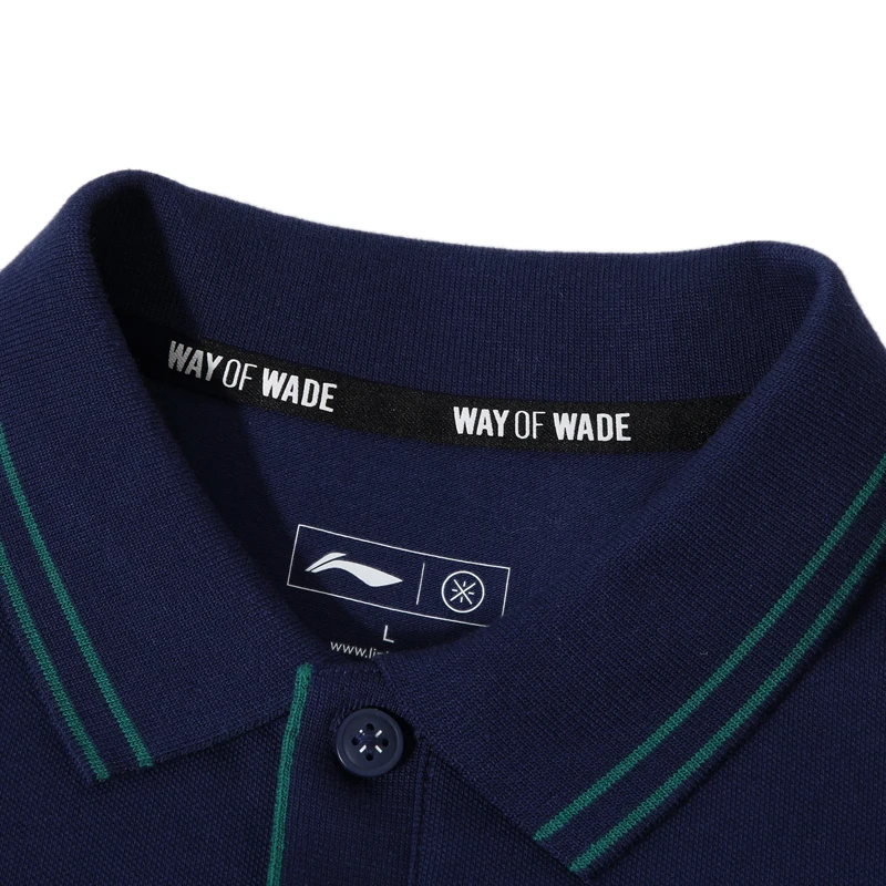 Li-Ning Мужская серия WADE рубашка-поло дышащая 96% хлопок 4% спандекс с отложным воротником подкладка спортивные футболки топы APLP067 JAS19