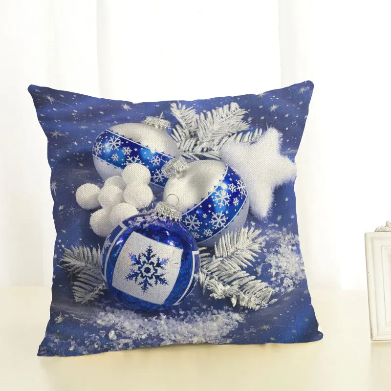 Merry Christmas Decorations for Home Square Linen Cover Cushion New Gift Decoration Pillowcase Ball Pattern | Дом и сад