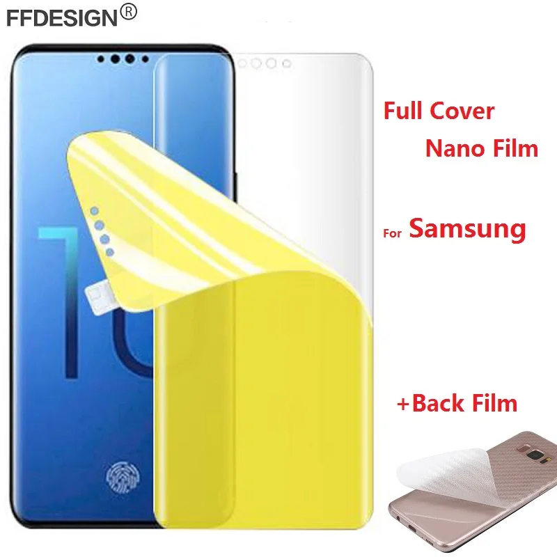 Полностью клеящаяся Защитная пленка для Samsung Galaxy S10 Lite S8 S9 Plus S6 S7 Edge Note 8 9 (не