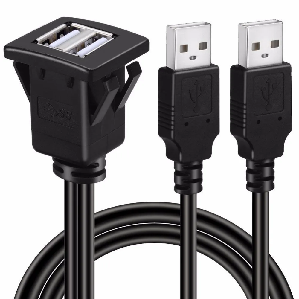 Удлинительный Кабель USB 2 0 с двумя портами квадратная панель удлинителем для
