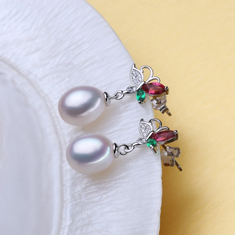 MINTHA рубиновое ушное украшение бабочка длинные серьги с жемчугом для женщин