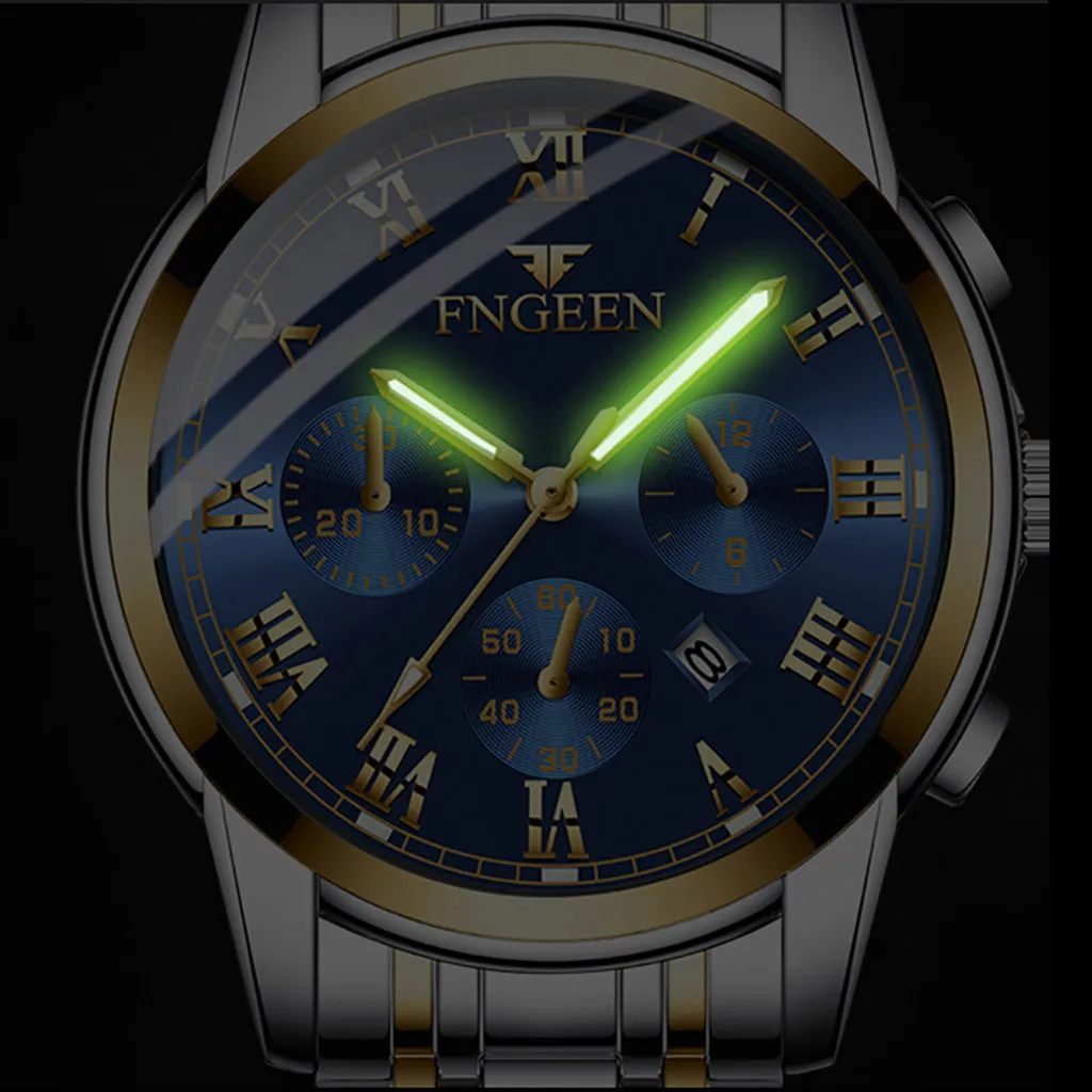 FNGEEN Watches Men Luxury Brand LIGE Chronograph Men Sports Watches Waterproof Full Steel Quartz Men's Watch Relogio Masculino