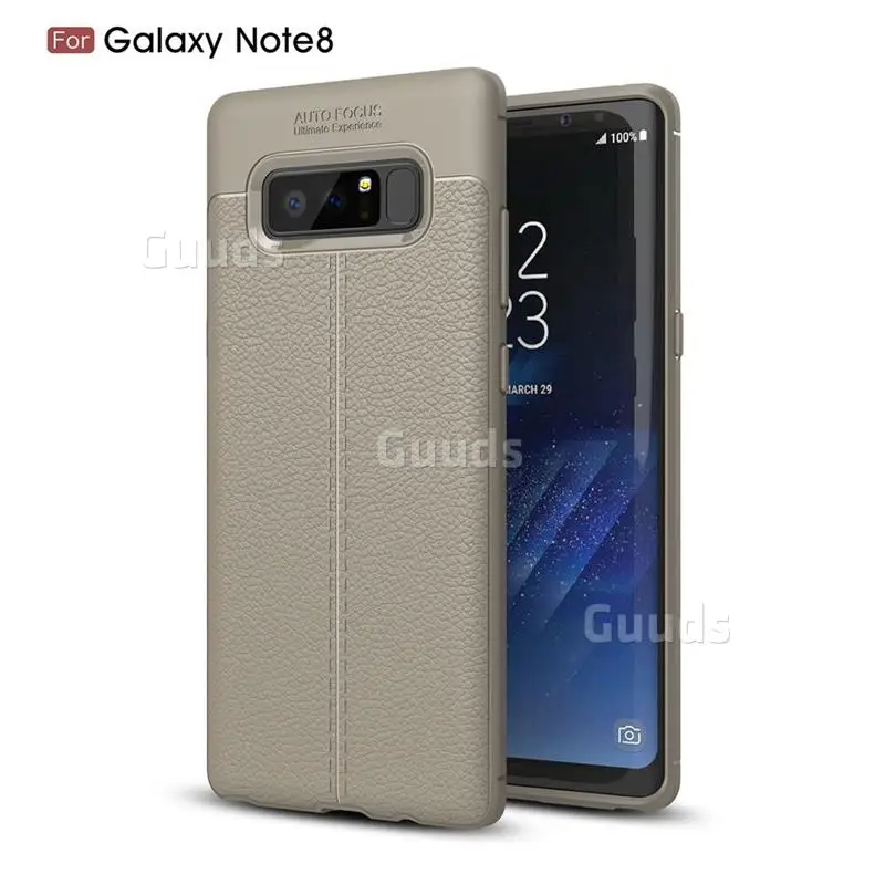Guuds для samsung Galaxy Note8 S7 Edge S8 S9 Plus A3 A5 A7 J3 J5 J7 мягкая Роскошная Силиконовая задняя крышка с автофокусом личи