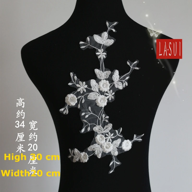 LASUI off white 5 шт. = 1 лот искусственный шелк вышитые кружевные цветы кружевная ручная