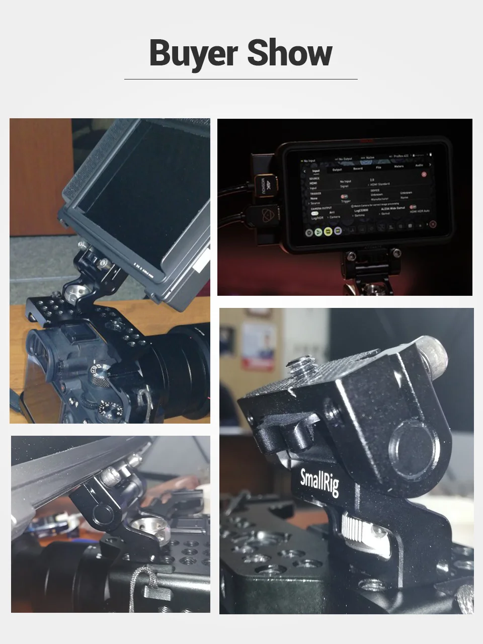 SmallRig универсальная камера DSLR поворотное крепление для монитора с контактами Arri для фиксации монитора с камерой-2174