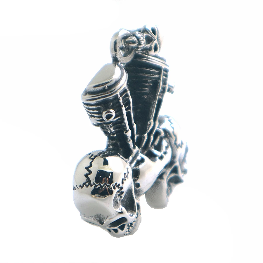 Мужские Мальчики из нержавеющей стали 316L большой двигатель панк готический