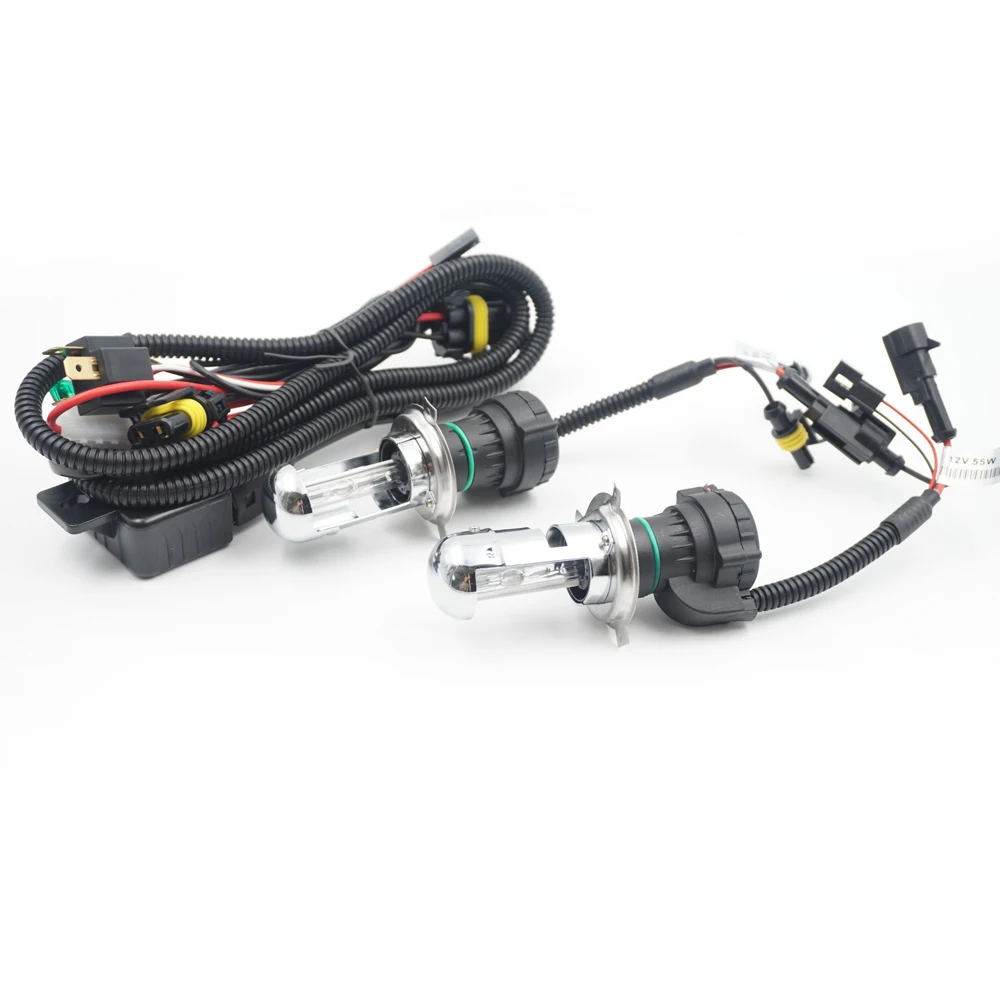 1 комплект, 55 Вт, 12 В, ксенон, HID, H4, комплект ламп, H4, ксенон, биксенон, головной светильник, лампа, блок зажигания, HID, комплекты для преобразования, тонкий балласт+ Xenons светильник