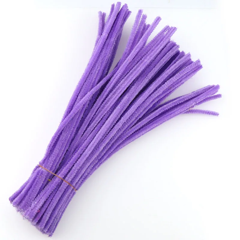 Amethyst violet 100 шт 6 мм стебли синели, очистители труб Дети плюшевая обучающая игрушка ремесла красочные трубы очиститель игрушки ручная работа, сделай сам, ремесло - Цвет: Amethyst violet