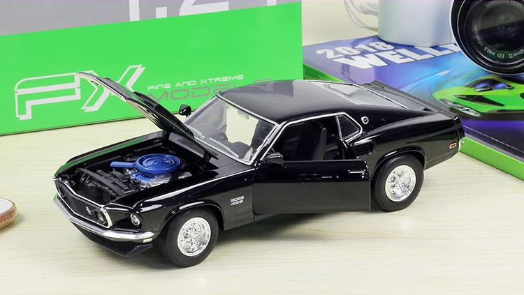 WELLY 1:24 литая под давлением модель автомобиля из сплава 1969 Ford Mustang Boss 429 Машинки Игрушки Металлические игрушки машинки для детей Коллекция игрушек для подарка