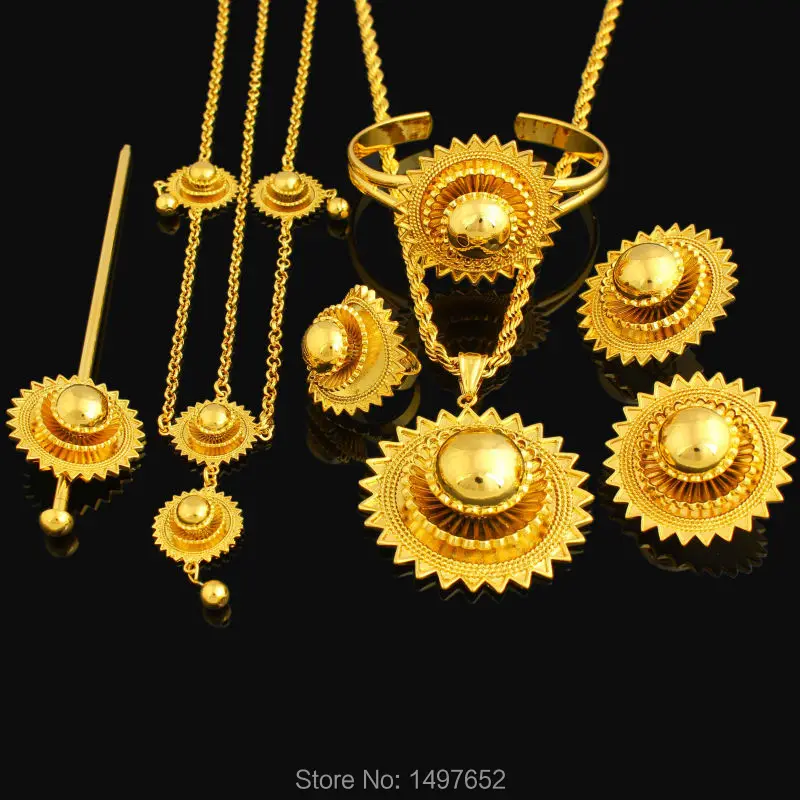 НОВЫЕ комплекты ювелирных изделий большого размера из Эфиопии. Золотые для волос