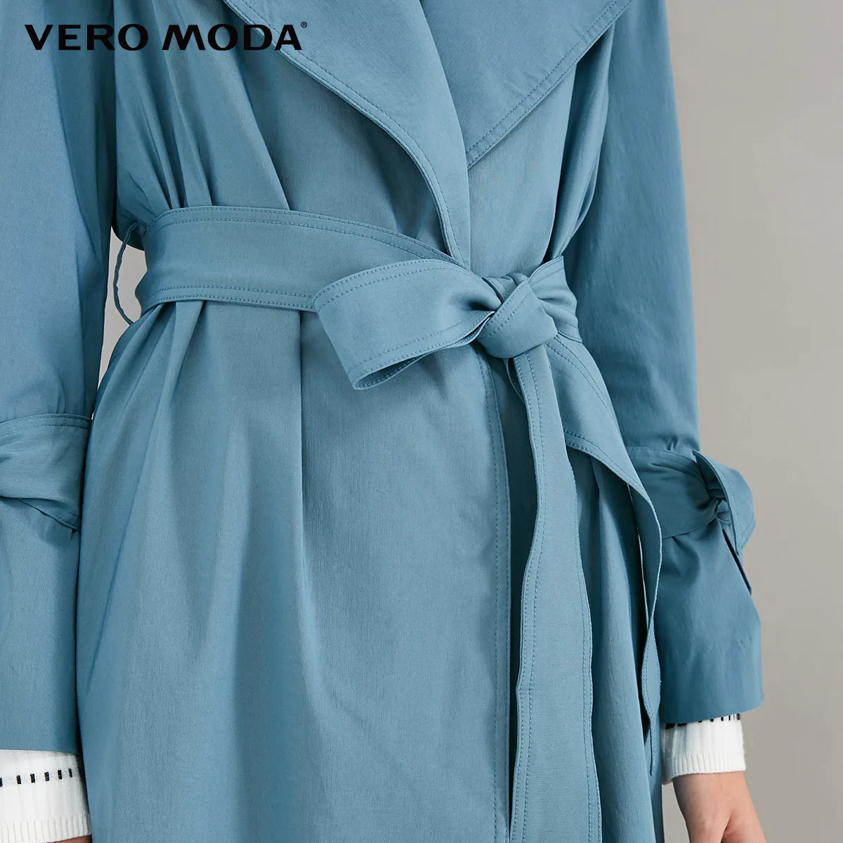 Vero Moda куртка женская OL стиль скрытые пуговицы на шнуровке лацкане минималистский Тренч | 318321519