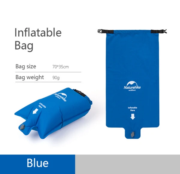 Blue Inflatable bag Naturehike нейлоновый ТПУ коврик для сна легкий влагостойкий воздушный матрас портативный надувной матрас походный коврик NH19Z032-P - Цвет: Blue Inflatable bag