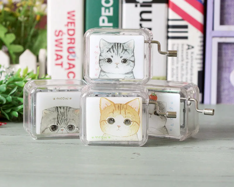 Музыкальная шкатулка Totoro Cat 4 шт. прозрачная акриловая музыкальная Подарочная