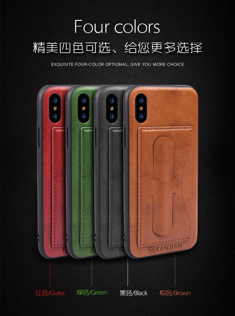 SFor-funda de tel&eacute;fono para Apple Iphone X, carcasa de cuero PU + TPU con ranura para tarjeta, carcasa de lujo para Apple Iphone X, Fundas de 5,8 pulgadas-0