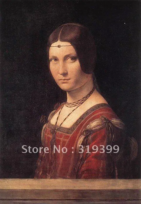 Репродукция масляной живописи Leonardo Da Vinci La Belle Ferroniere быстрая бесплатная доставка