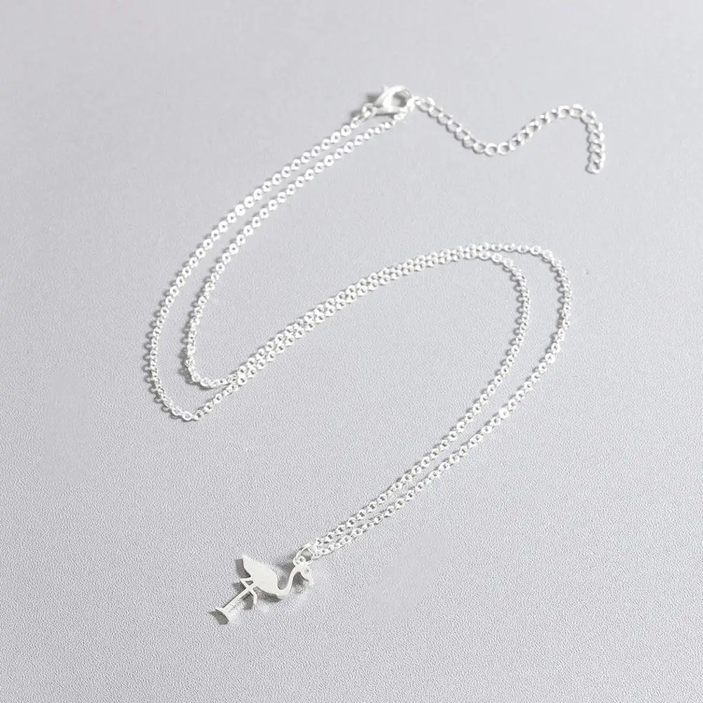 Женское длинное ожерелье из нержавеющей стали Todorova с изображением фламинго