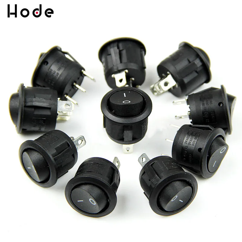 5 шт. Диаметр маленькие круглые лодка Кулисные Переключатели мини круглый черный