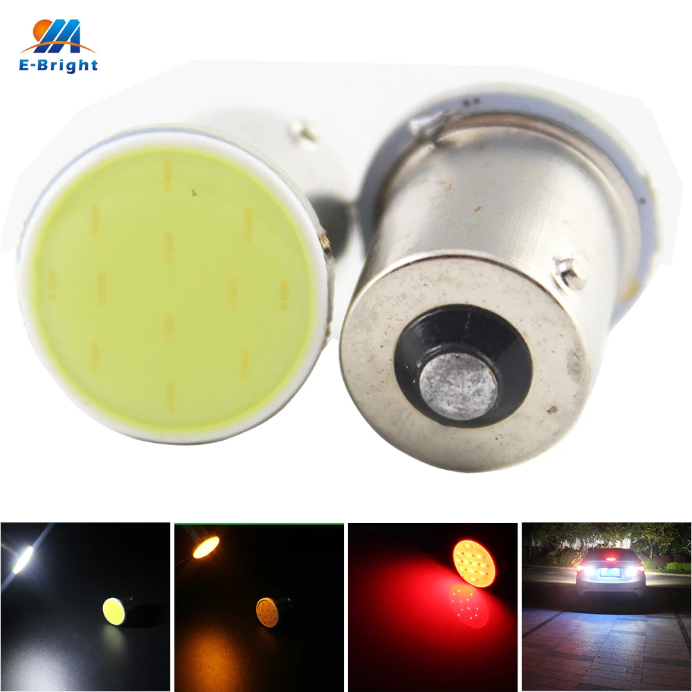 100 шт./лот S25 COB 3 Вт 12 SMD светодиодов 1156 BA15S P21W автомобильные сигнальные
